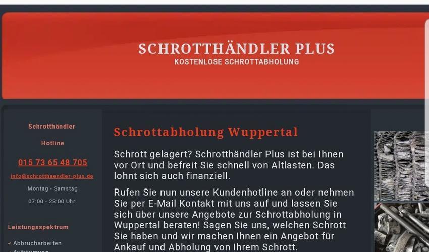 Schrotthändler Wuppertal - Kostenlos Schrottabholung, Metallschrott und Altmetall in Wuppertal