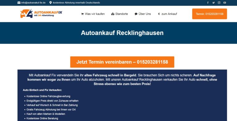 Der Autoankauf Recklinghausen zahlt Bestpreise für gebrauchte PKW und Sprinter