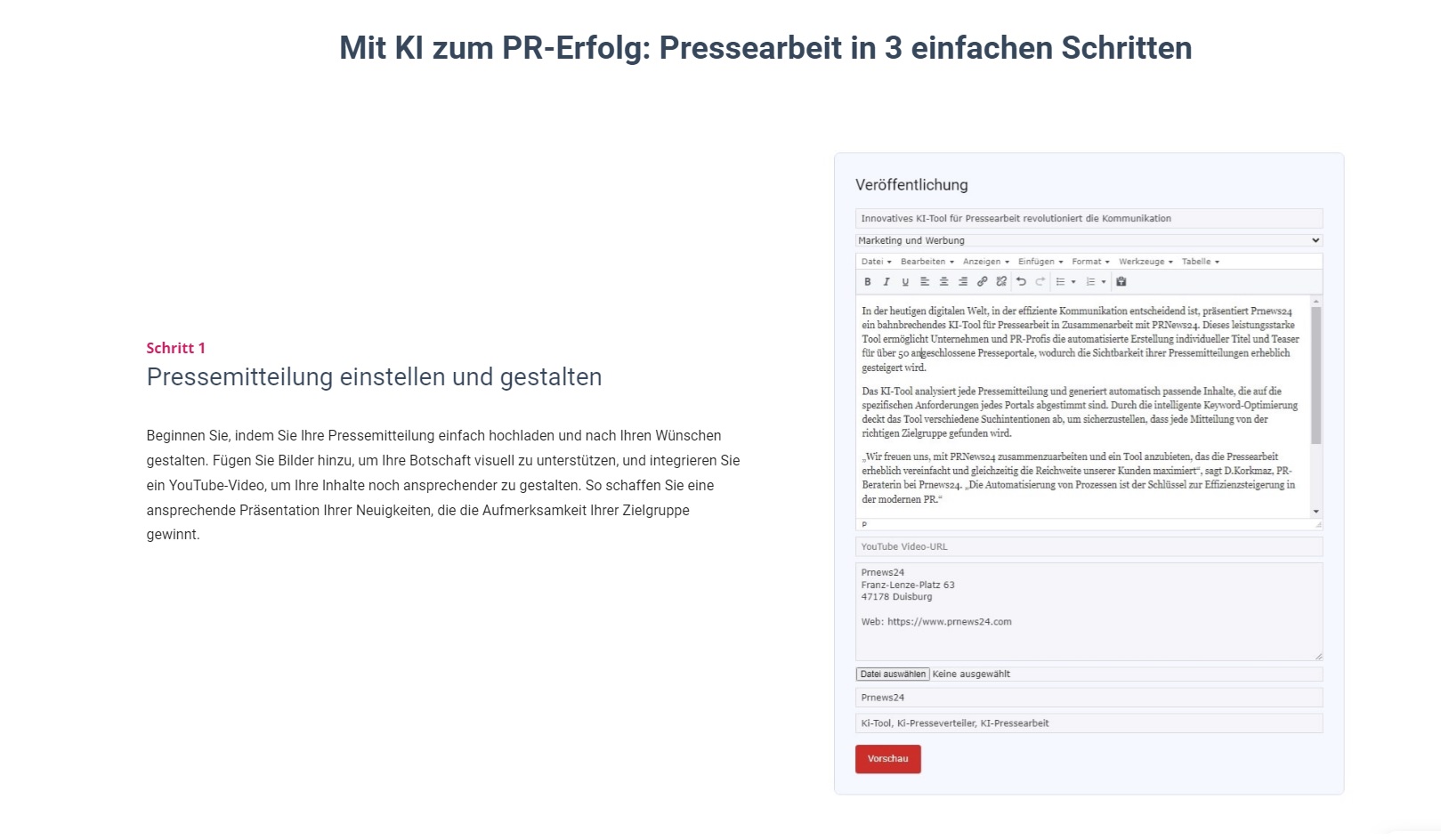 KI PR-Tool für Public Relations