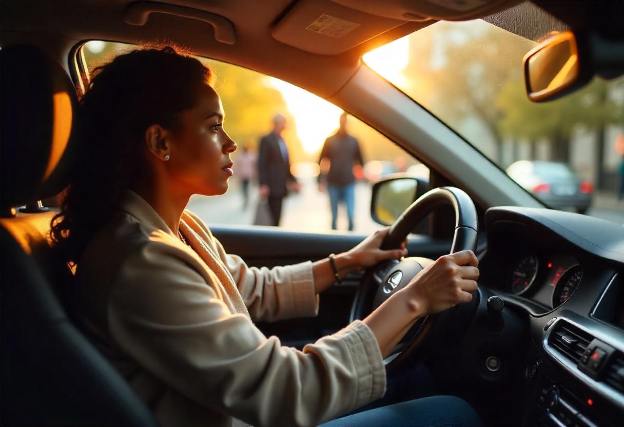 Ein Autofahrer in Stuttgart, der durch den Kessel fährt und städtische Verkehrs-Hotspots umgeht.